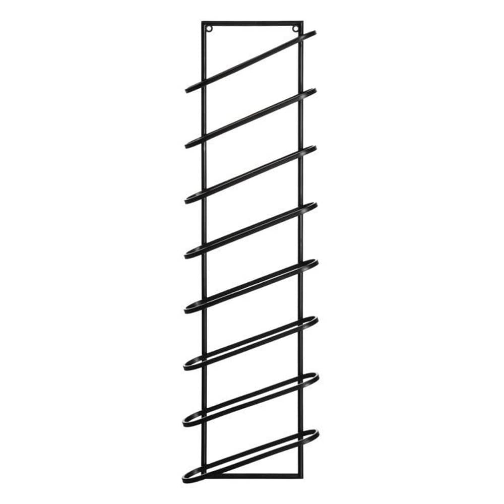 8 pullon viiniteline, 99 cm – Svart / Seinälle kiinnitettävä viiniteline / Metalliset pullotelineet