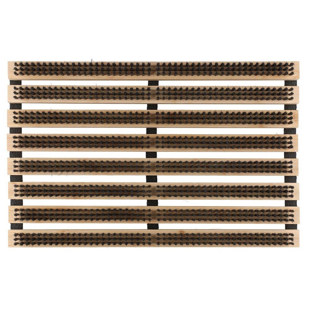 Harjallinen ovimatto 58×37 cm / kynnysmatto / eteismatto – Puu/Musta