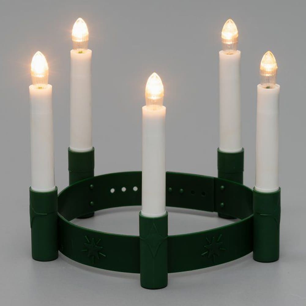 5 kynttilän Lucia-seppele / Paristokäyttöinen LED-seppele / Säädettävä Lucia-seppele lapsille ja aikuisille