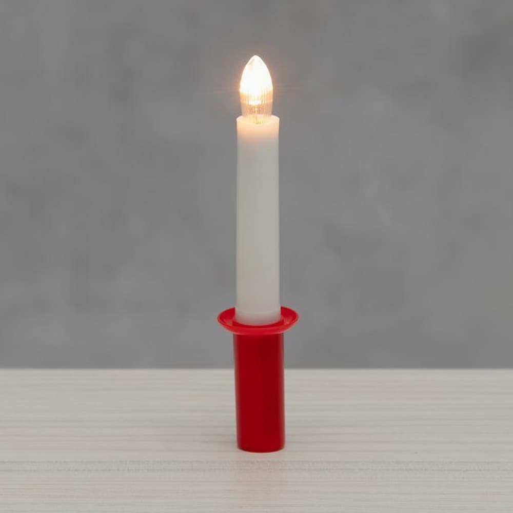 Lucia-LED-kynttilä, jossa on punainen kahva / Paristokäyttöinen kynttilä / Sähköinen Lucia-kynttilä, jossa on E10-lamppu