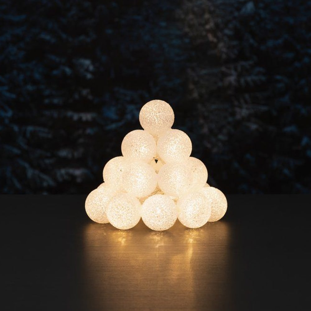 LED-valolla varustettu lumilyhty / 20 LED-valolla varustettu lämpimän valkoinen lumipallolyhty / Valokoriste sisä- ja ulkokäyttöön