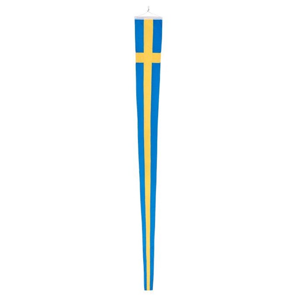 Ruotsin lipputangon viiri 40 x 400 cm / Ruotsalainen ristiviiri / Sinikeltainen viiri 8–9 m:n tangolle