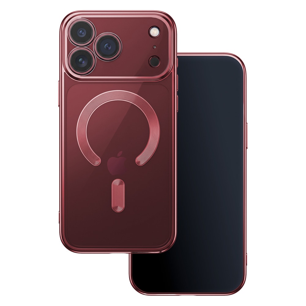 Color Chrome Mag -suojakotelo iPhone 17 Pro / 18 Pro - Tummankirsikka / MagSafe-suojakotelo / TPU-suojakotelo