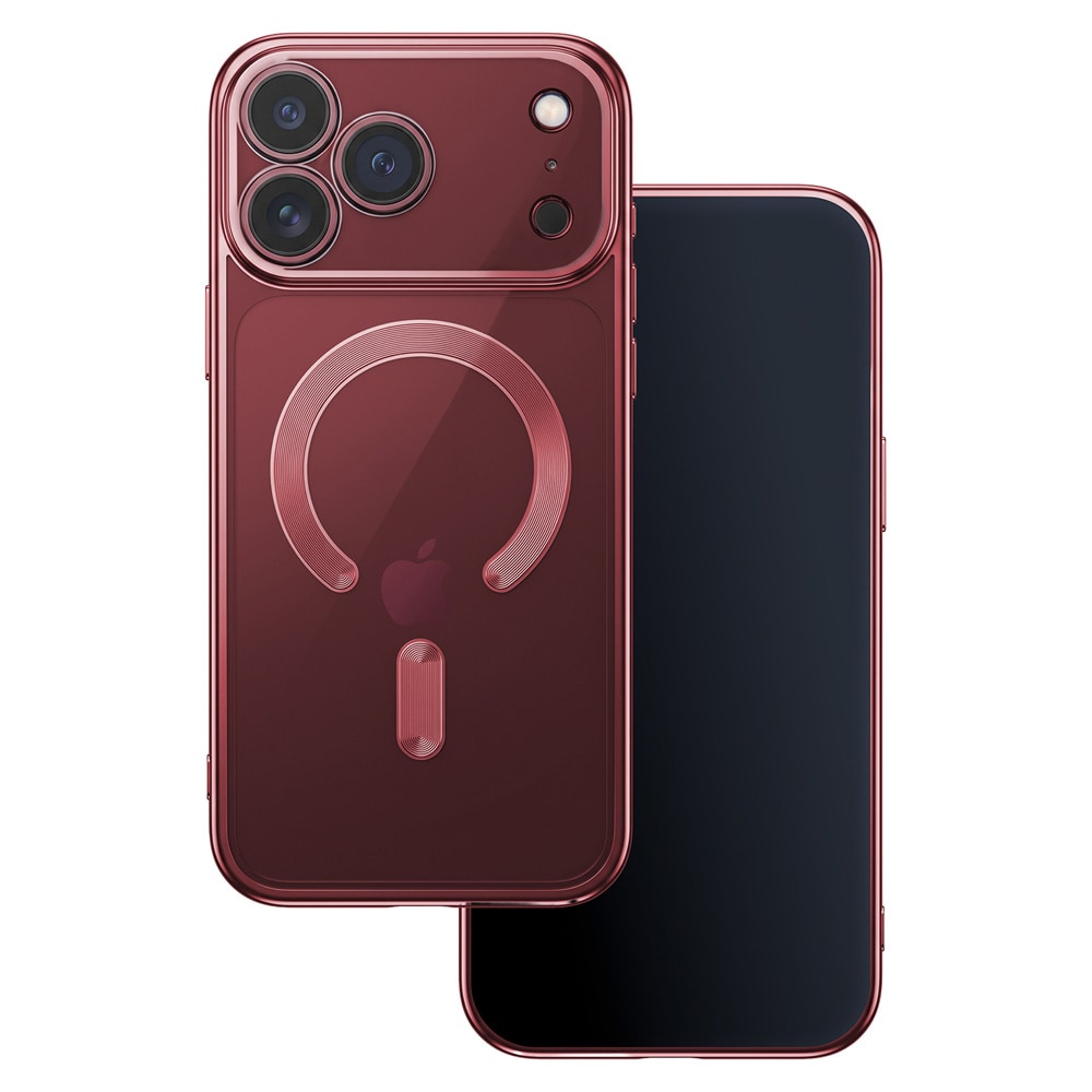 Color Chrome Mag -suojakuori iPhone 17–18 Pro Maxille – Tumma kirsikka – Suojakuori – TPU-kotelo