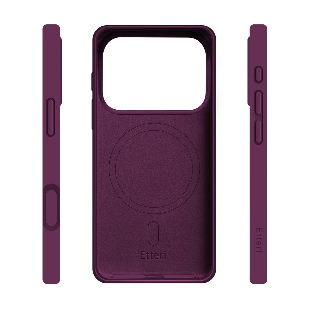 Etteri MagSafe-kuori iPhone 17/18 Pro:lle – Tumma kirsikka / Mag-kuori / Silikonikotelo