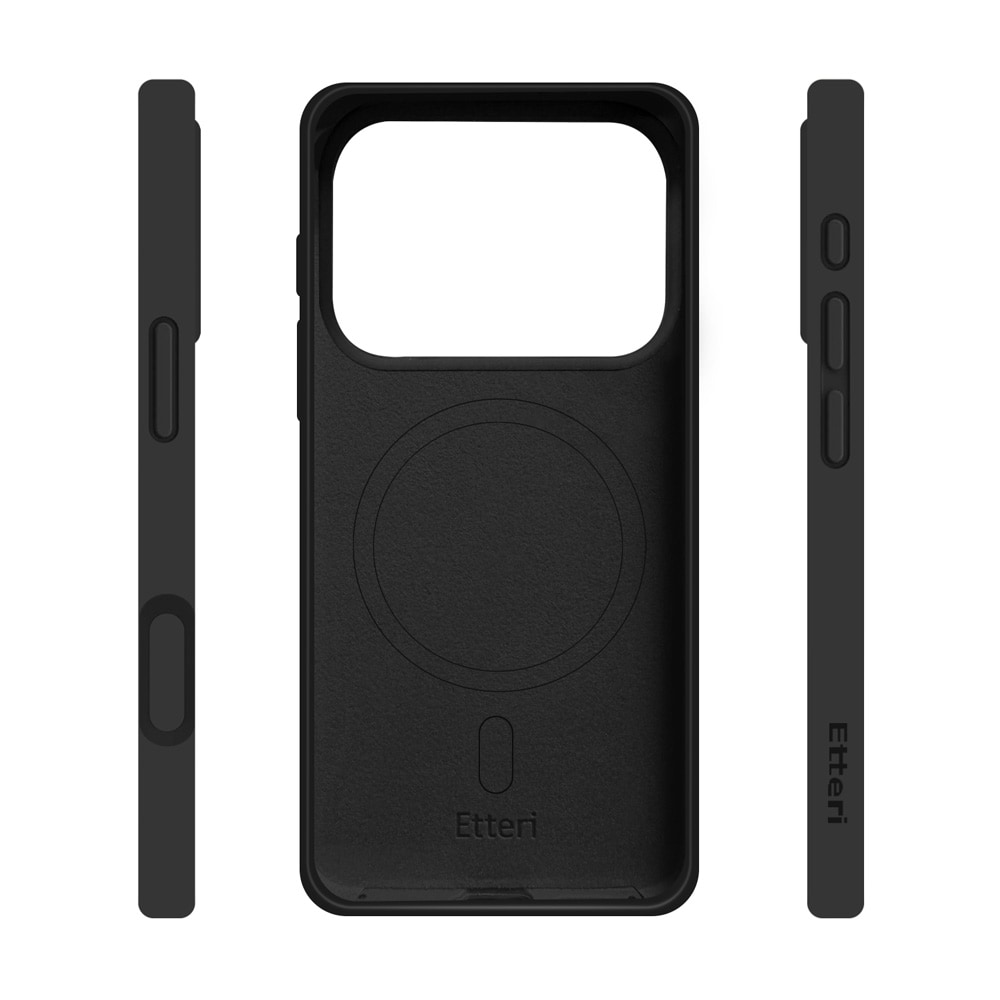 Etteri Silicone MagSafe -kotelo, svart, iPhone 17–18 Pro / Silikonikotelo / Pehmeä kotelo