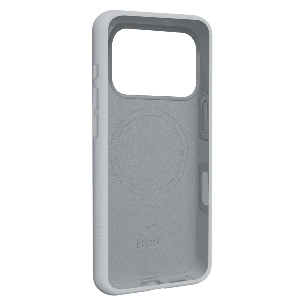 Etteri Silicone MagSafe -suojakotelo, hopea, iPhone 17–18 Pro / Silikonikotelo / Pehmeä suojakotelo