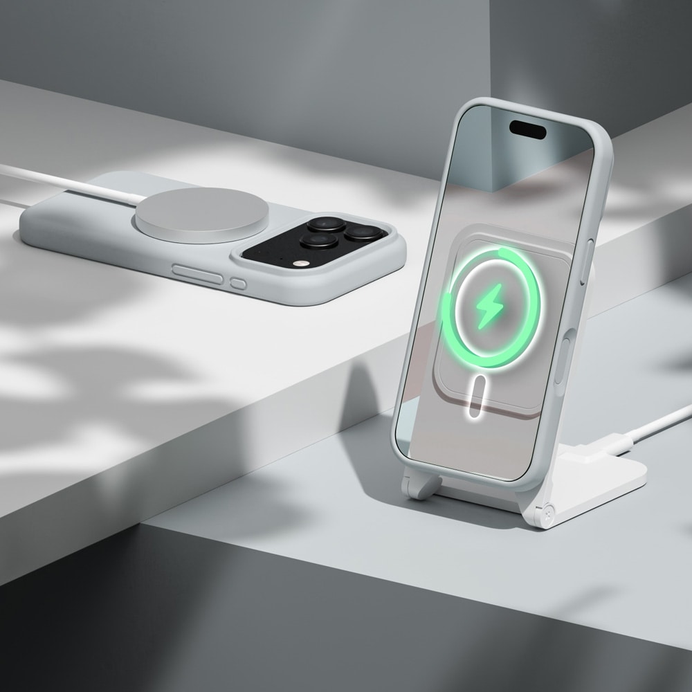 Etteri Silicone MagSafe -suojakotelo, hopea, iPhone 17–18 Pro / Silikonikotelo / Pehmeä suojakotelo
