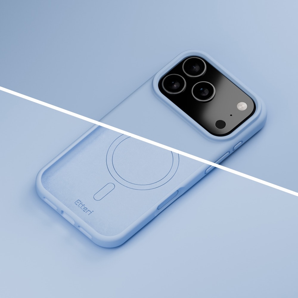 Etteri Silicone MagSafe -kotelo iPhone 17/18 Pro:lle – Sininen / Mag-kotelo / Silikonikotelo