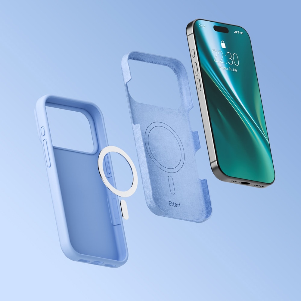 Etteri Silicone MagSafe -kotelo iPhone 17/18 Pro:lle – Sininen / Mag-kotelo / Silikonikotelo