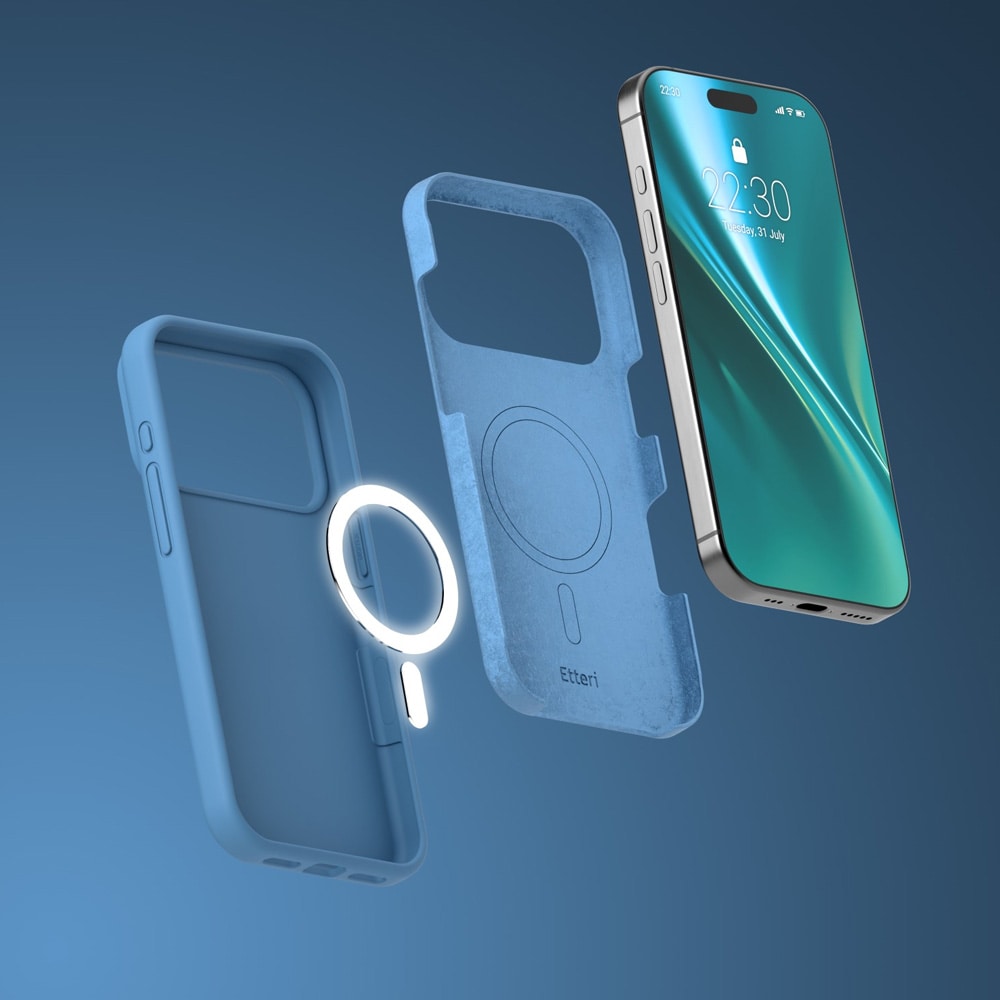 Etteri Silicone MagSafe -suojakotelo iPhone 17/18 Pro Maxille – Tummansininen / Mag-kotelo / Silikonisuojakotelo