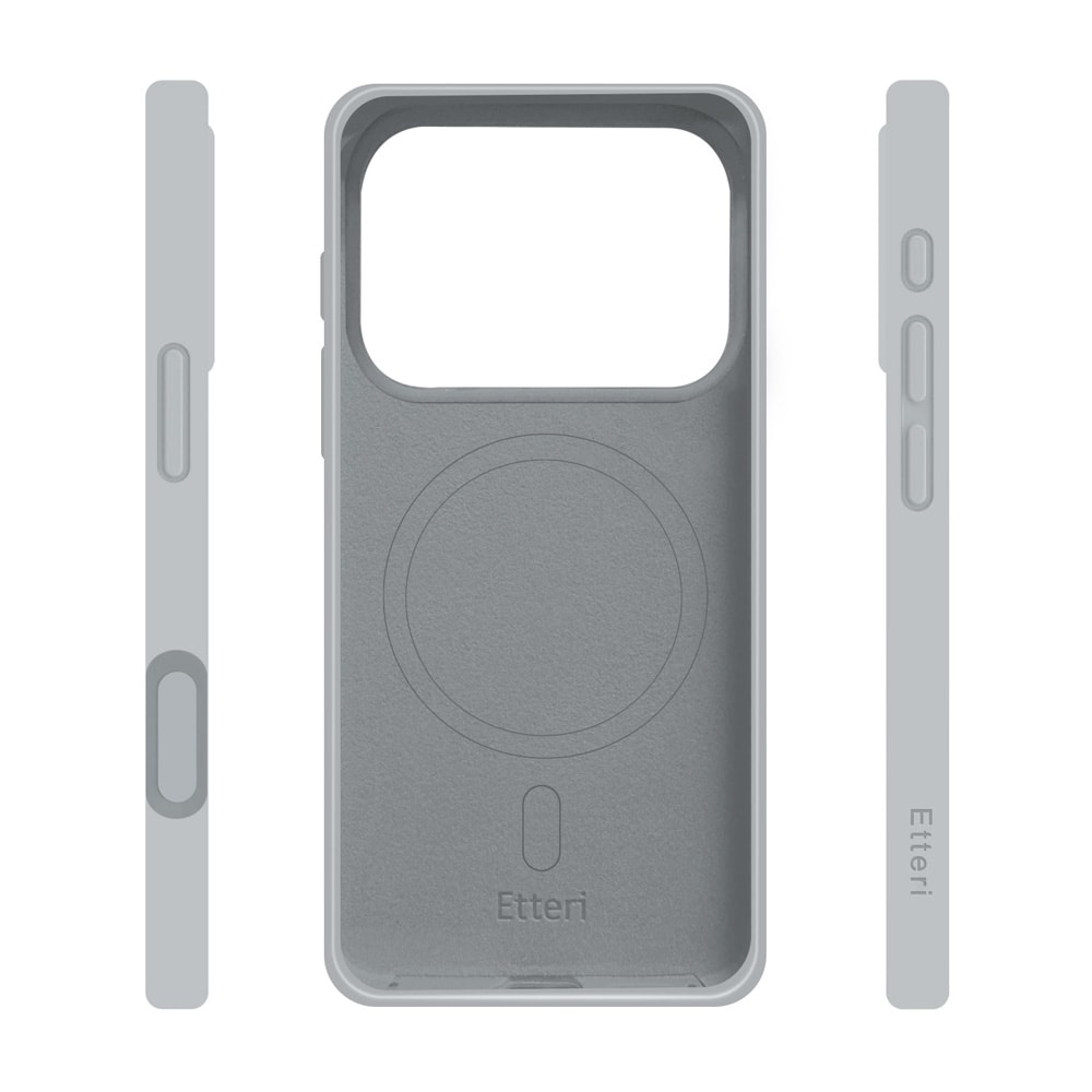 Etteri Silicone MagSafe -suojakotelo iPhone 17/18 Pro Max - Hopea / Mag-kotelo / Silikonisuojakotelo