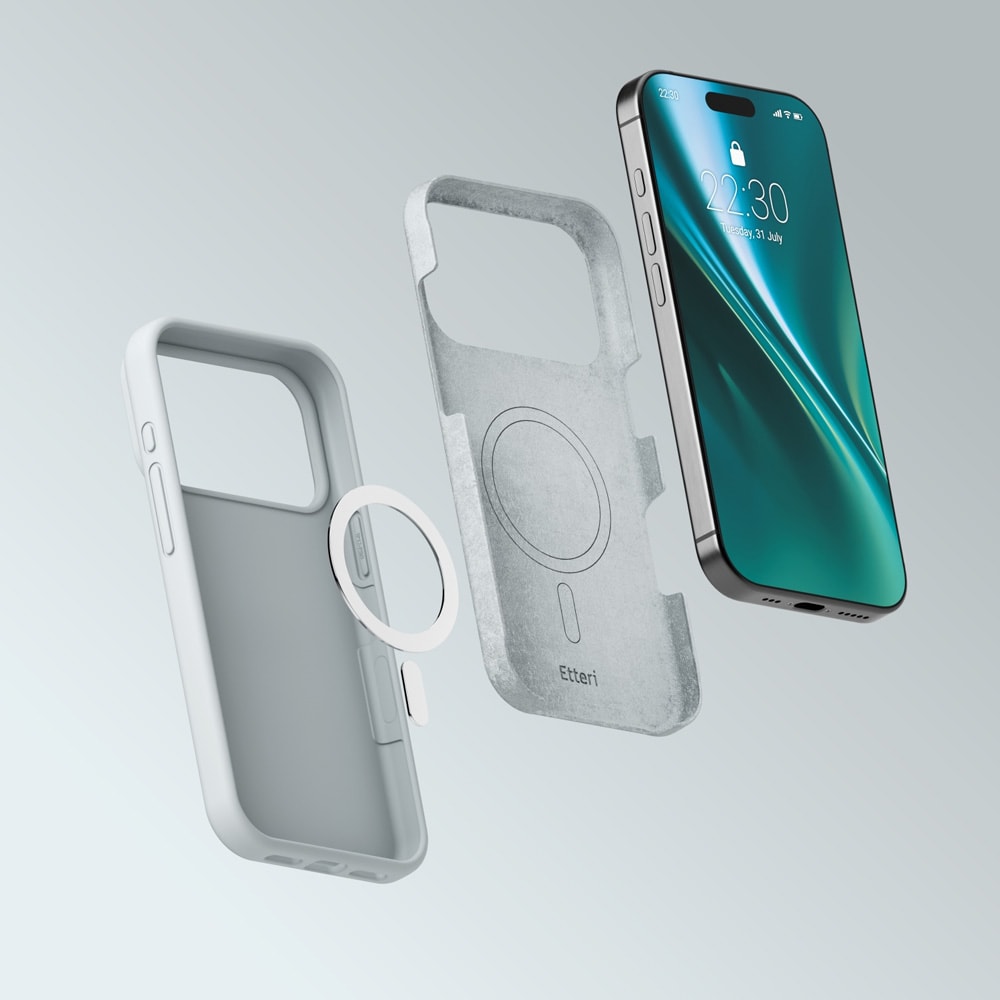 Etteri Silicone MagSafe -suojakotelo iPhone 17/18 Pro Max - Hopea / Mag-kotelo / Silikonisuojakotelo