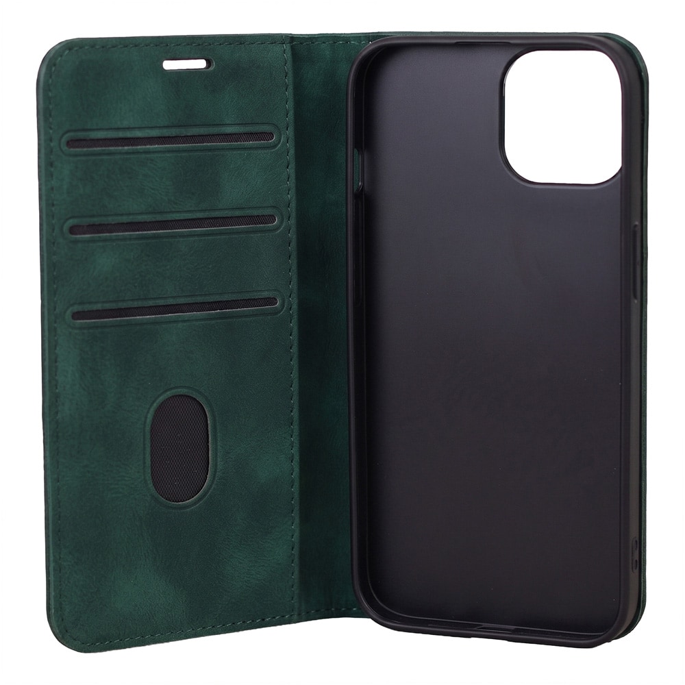 Tekonahkainen kotelo iPhone 17 Pro / iPhone 18 Pro - Vihreä / Lompakkokotelo / Puhelinkotelo