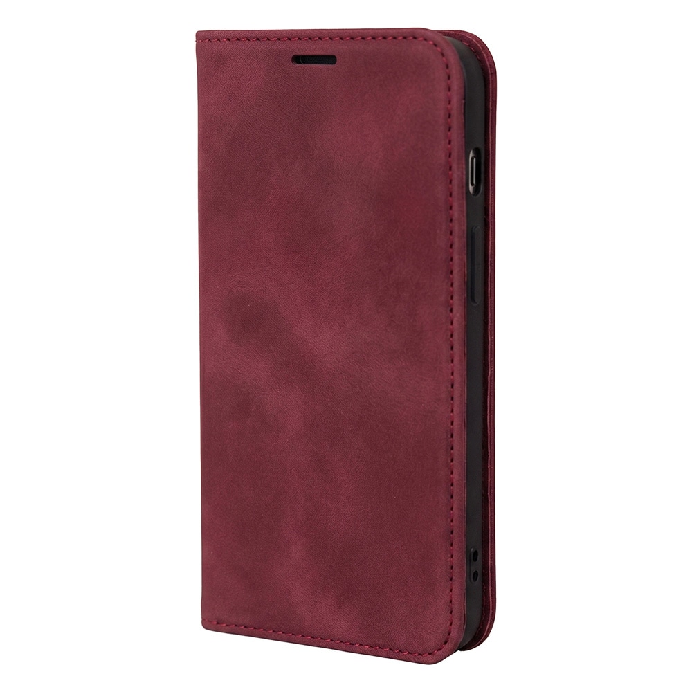 Smart Suede -kotelo iPhone 17/18 Pro Maxille – Punaruskea / Lompakkokotelo / Käännettävä kotelo