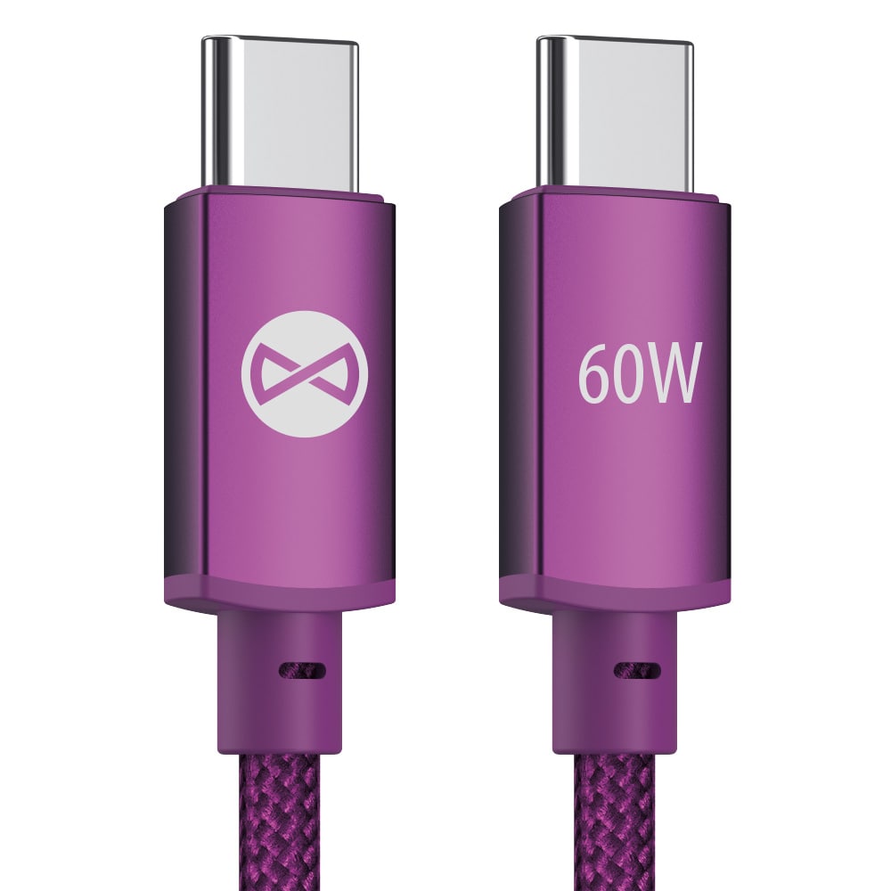 Forever Vibe USB-C-kaapeli 1 m 60 W – tumma kirsikka / Pikalatauskaapeli / Tietoliikennekaapeli