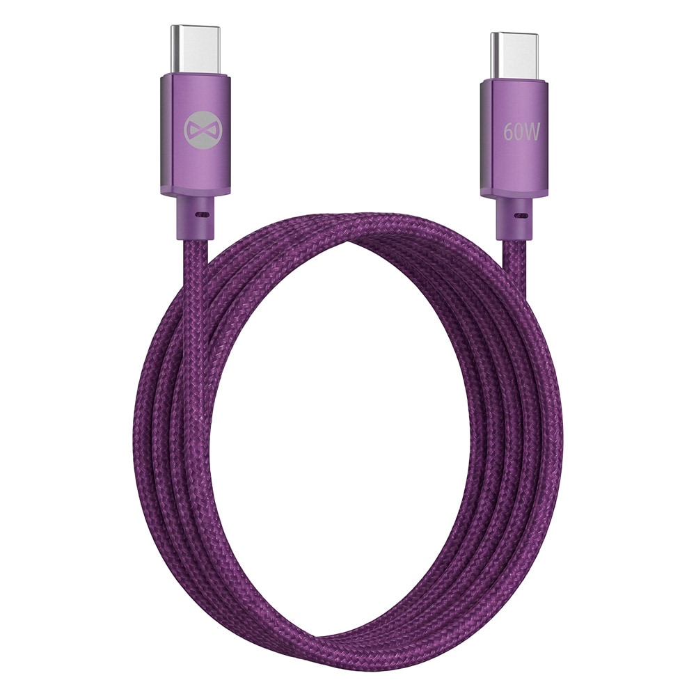 Forever Vibe USB-C-kaapeli 1 m 60 W – tumma kirsikka / Pikalatauskaapeli / Tietoliikennekaapeli