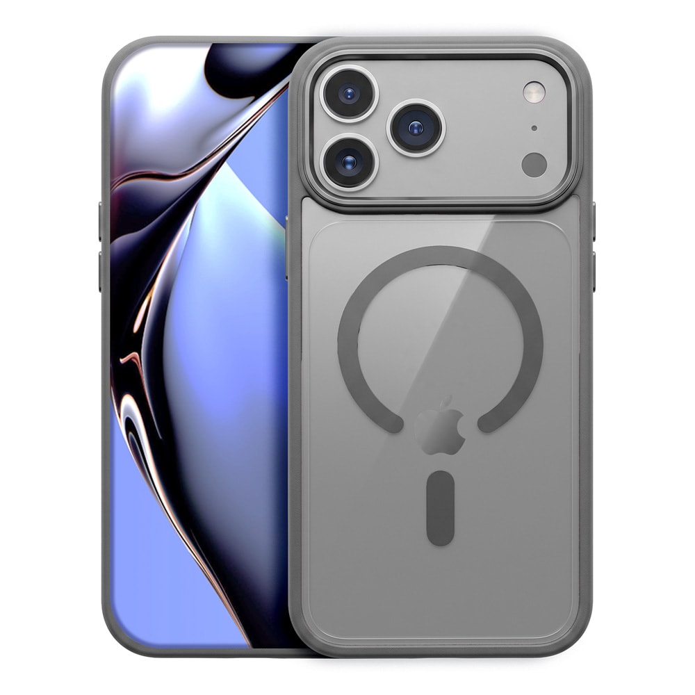 Color Clear -kotelo MagSafe-yhteensopivuudella iPhone 17 Pro / 18 Pro - Hopea / Puhelinkotelo / MagSafe-kotelo