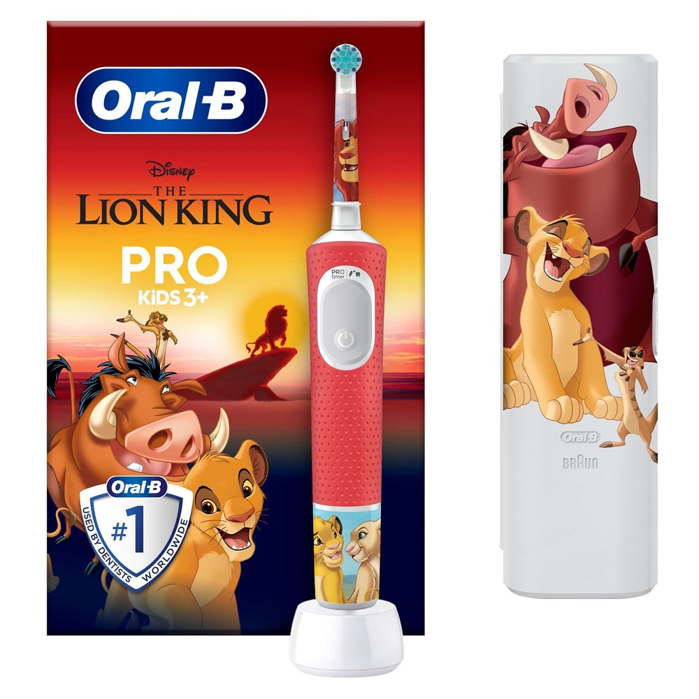 Oral-B PRO Kids 3+ The Lion King + säilytyskotelo / Lasten sähköhammasharja / Ladattava sähköhammasharja 3+