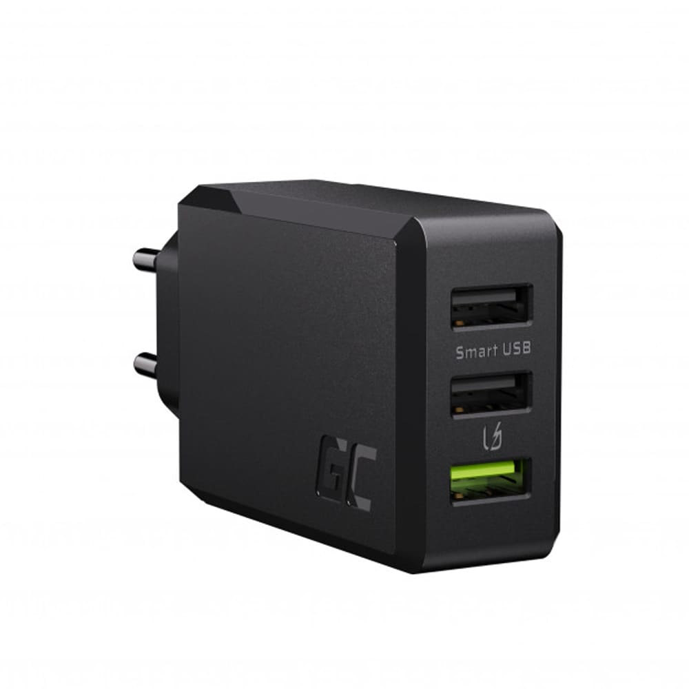 Green Cell ChargeSource 3 -seinälaturi, 3 x USB 30 W / USB-laturi / pikalaturi