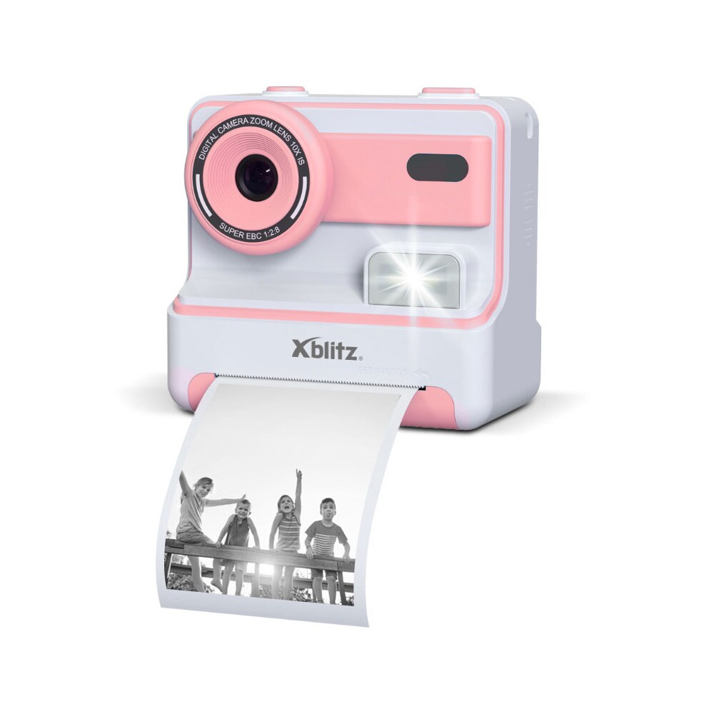 Xblitz Flash -kamera lämpökirjoittimella – Vaaleanpunainen / Lastenkamera, jossa on tulostusominaisuus / Selfie-kamera