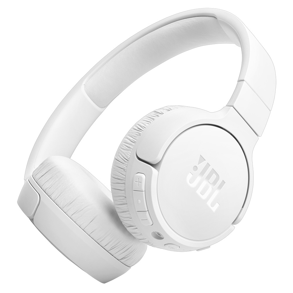 JBL Tune 670NC Langattomat on-ear-kuulokkeet, joissa on adaptiivinen melunvaimennus – Valkoinen / Bluetooth-kuulokkeet