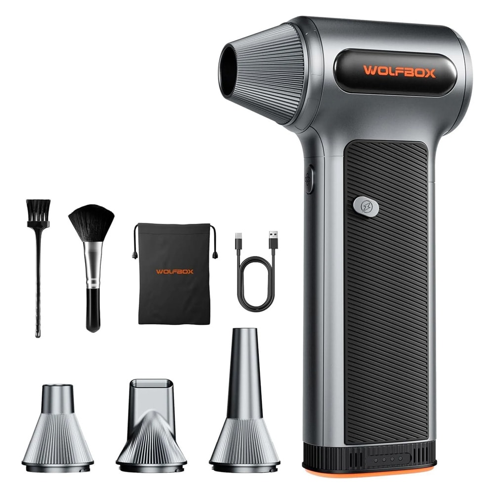 Wolfbox MF200 Megaflow sähköinen pölypuhallin 110 000 rpm, USB-C