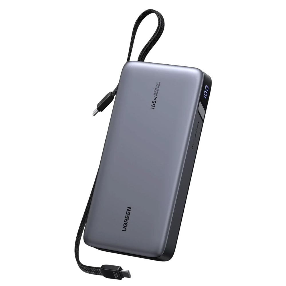Ugreen Powerbank PB552 25000 mAh 165 W QC + PD – Harmaa / Kannettavan tietokoneen powerbank / Powerbank ja kaapelit