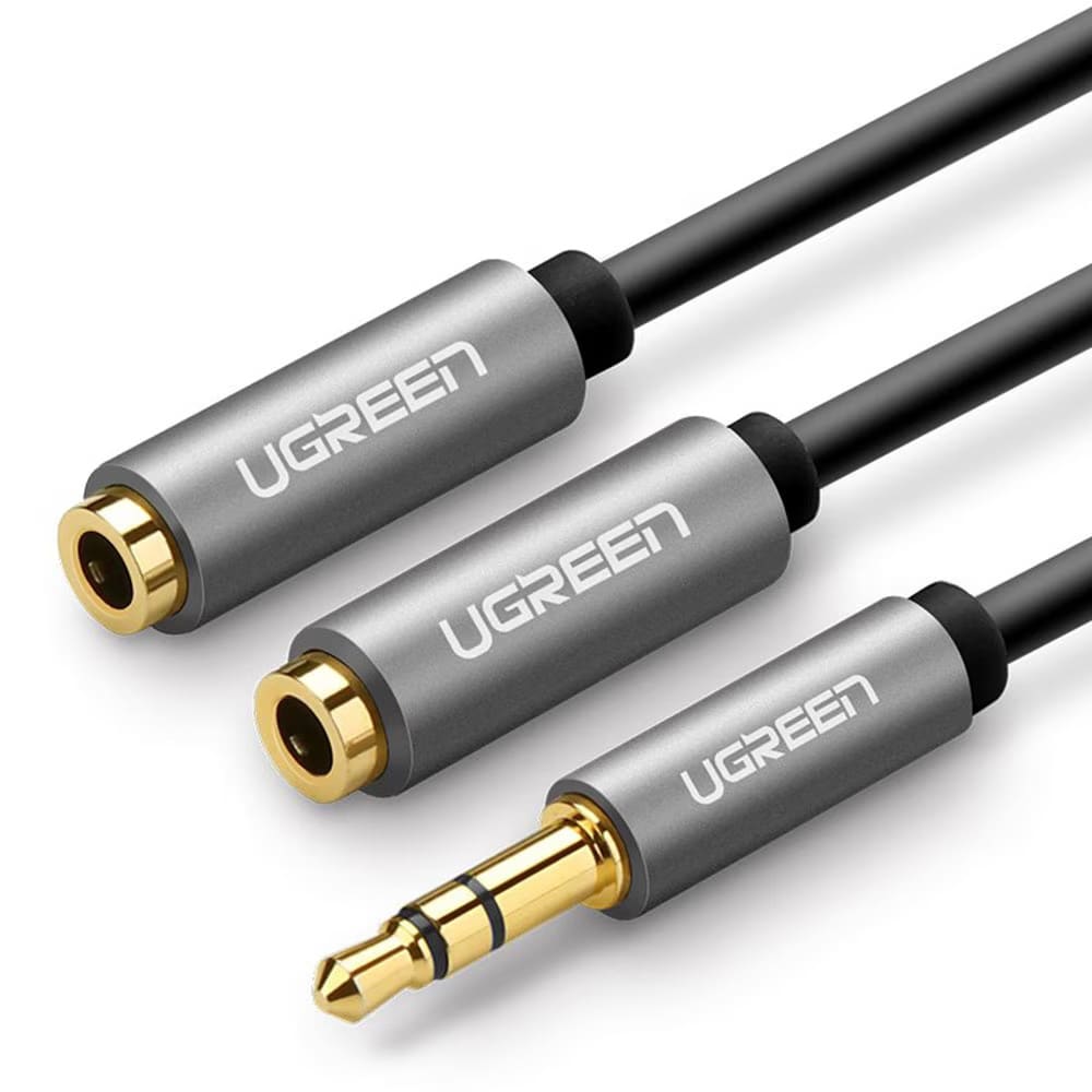 Ugreen AV123 Äänijakaja 3,5 mm – 2 x 3,5 mm, 20 cm / Stereojakaja / Kuulokkeiden jakaja