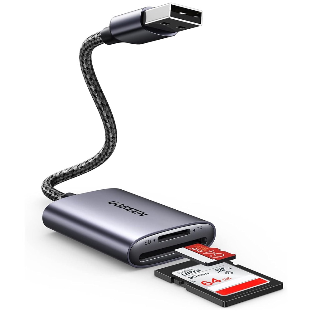 Ugreen CM401 USB-C-kortinlukija SD, microSD / USB-C-muistikortinlukija / SD-korttisovitin