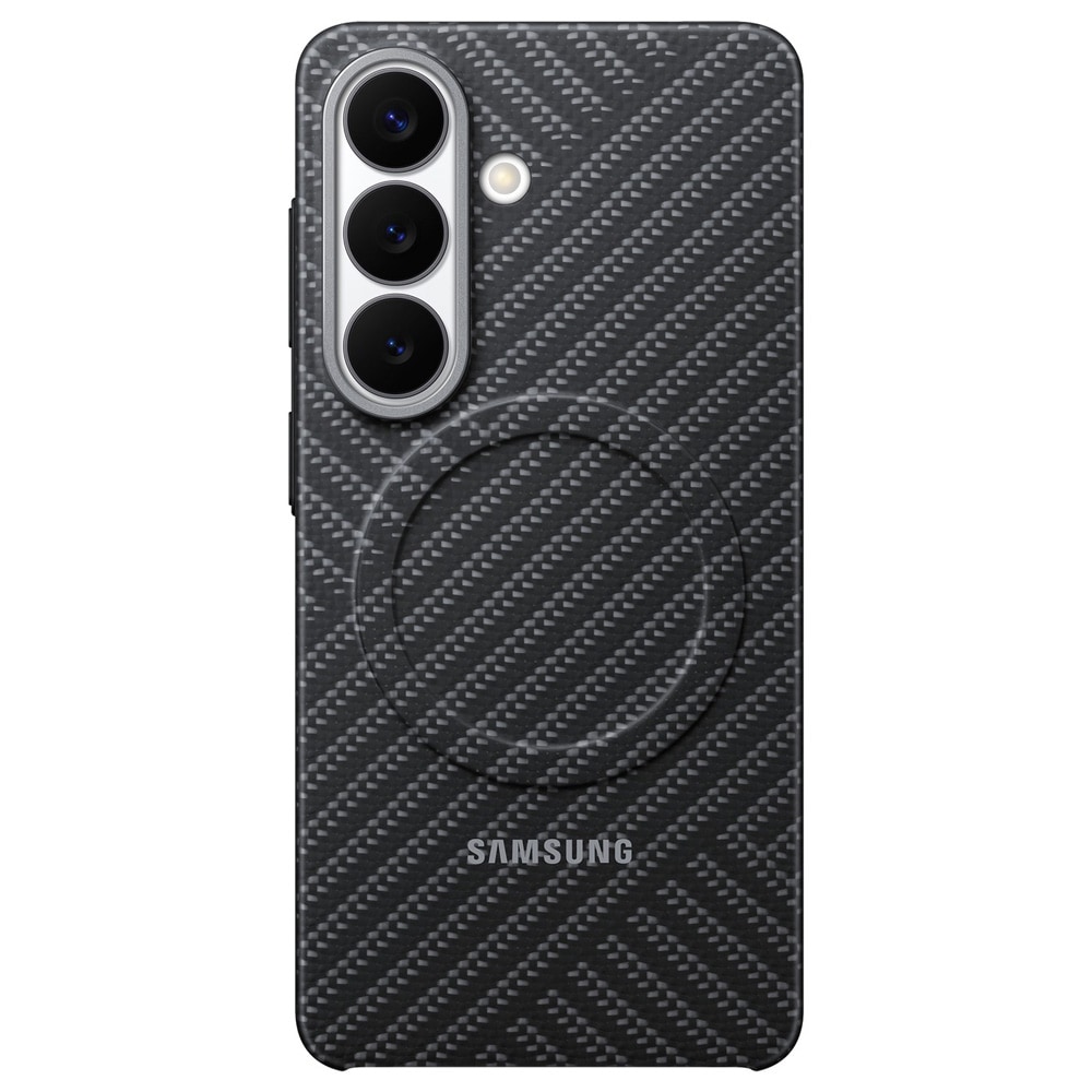 Samsung Galaxy S26 Carbon Magnet Case -suojakuori – magneettinen aramidikuori, tummanharmaa