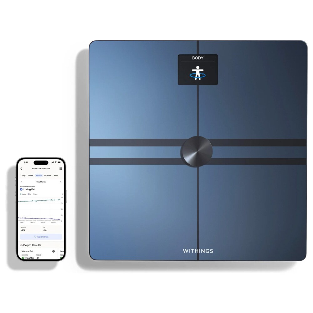 Withings Body Comp älyvaaka kehonkoostumusmittauksella – WiFi, Bluetooth, 50 g tarkkuus