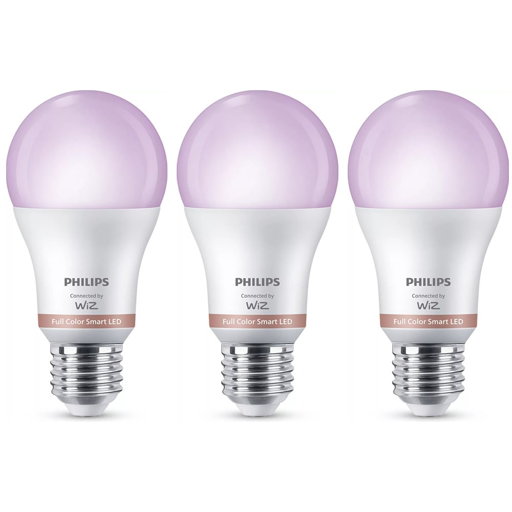 Philips WiZ älylamppu E27 RGB LED 806 lm, 8,5 W – WiFi, 3 kpl
