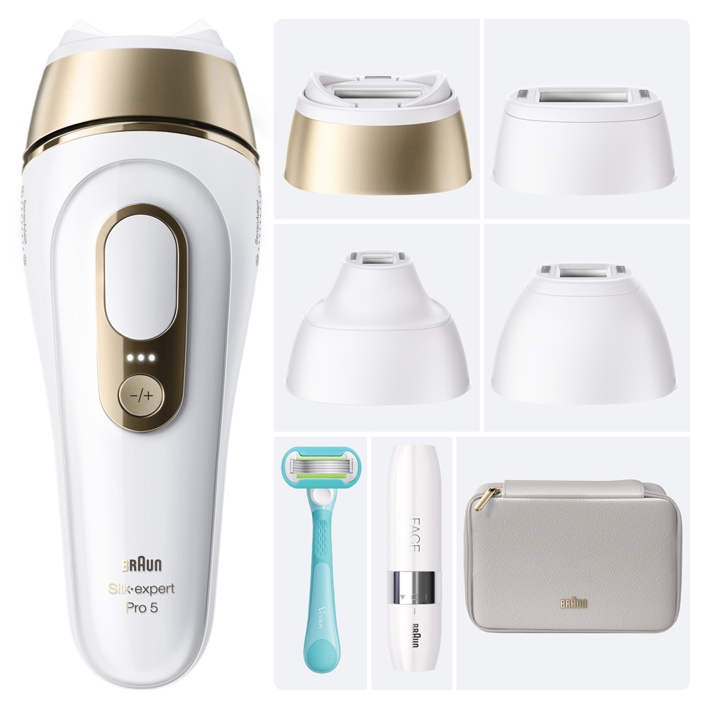 Braun Silk-expert Pro 5 PL5221 IPL-karvanpoistolaite – ihonsävytunnistin ja Smart Flex -hoitopää