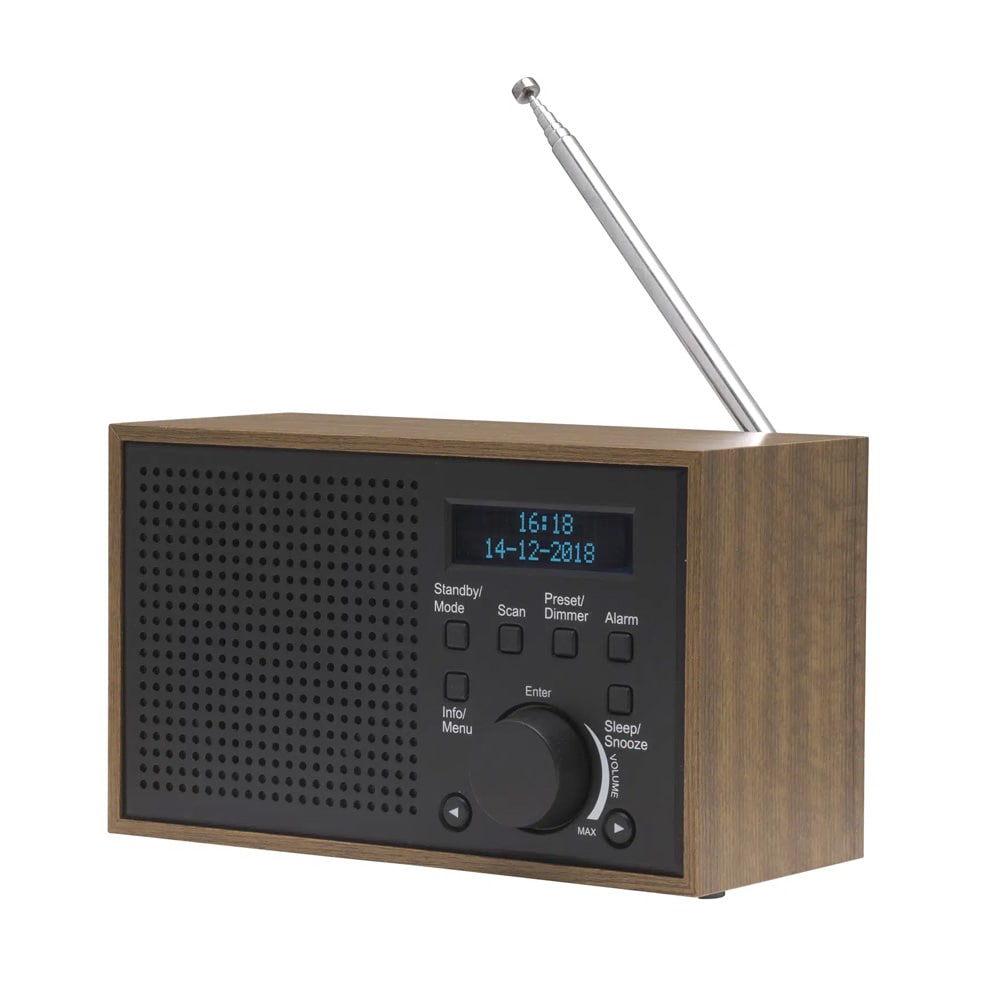Denver DAB-46DGR DAB-FM-radio – Kannettava DAB-radio – Herätyskello
