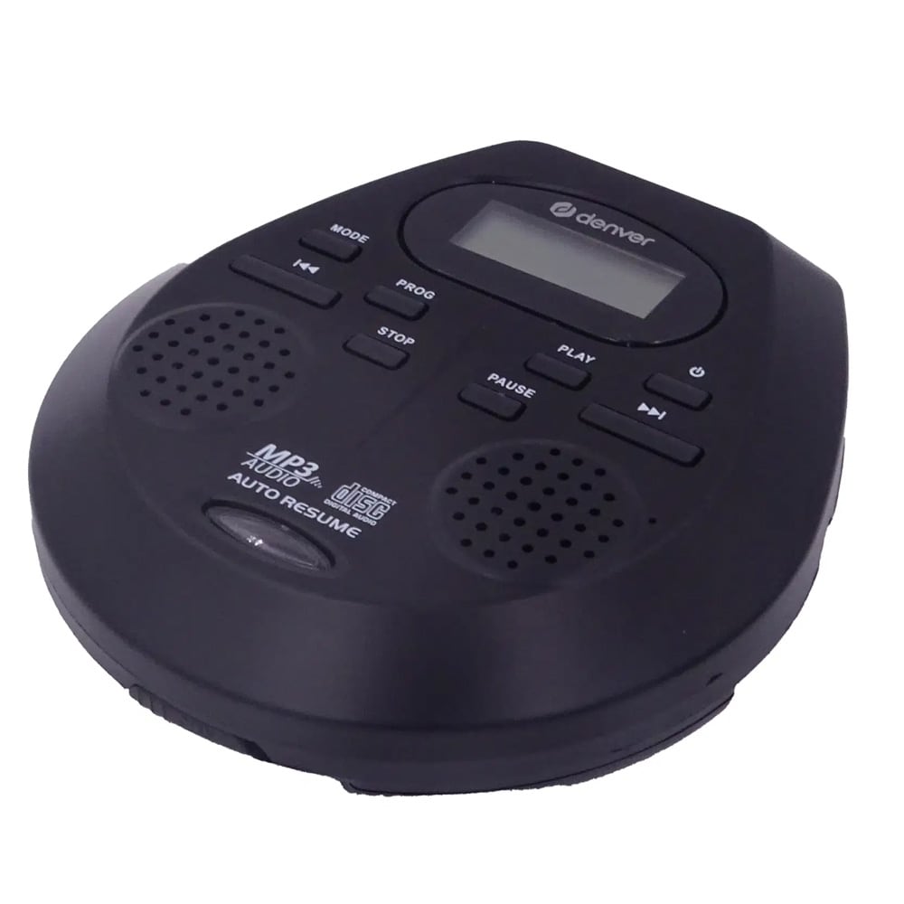 Denver DMP-395B Kannettava CD-soitin MP3-tuella, Anti-Shock, sisäänrakennetut kaiuttimet ja kuulokkeet – Musta
