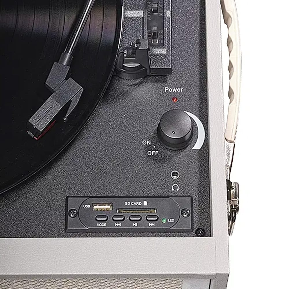 Denver VPR-250 Retro-levysoitin – Bluetooth, FM-radio, USB, MP3 ja sisäänrakennetut kaiuttimet