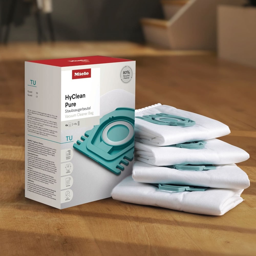 Miele HyClean Pure TU -imuripussit, 4 kpl / Alkuperäiset suodatinpussit / Guard-mallin imuripussit