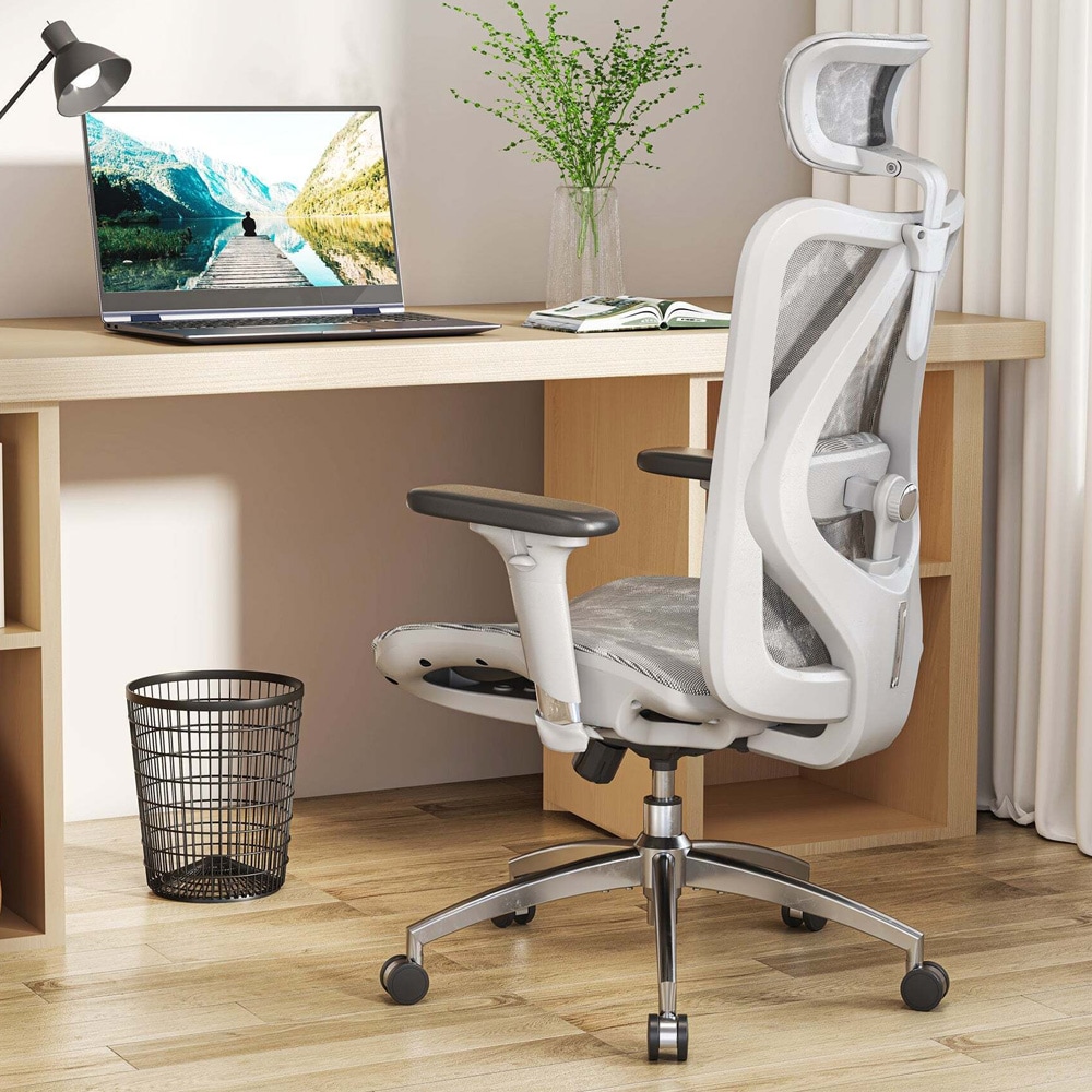 Sihoo M57 Ergonominen työtuoli – Harmaa, 3D-käsinojat, säädettävä ristiseläntuki