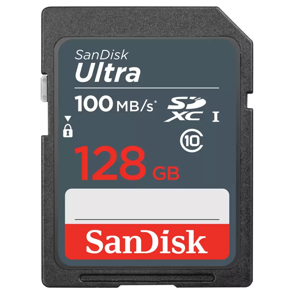SanDisk Ultra SDXC 128 GB / SDXC-muistikortti kameroille / Muistikortti Full HD -tallennukseen