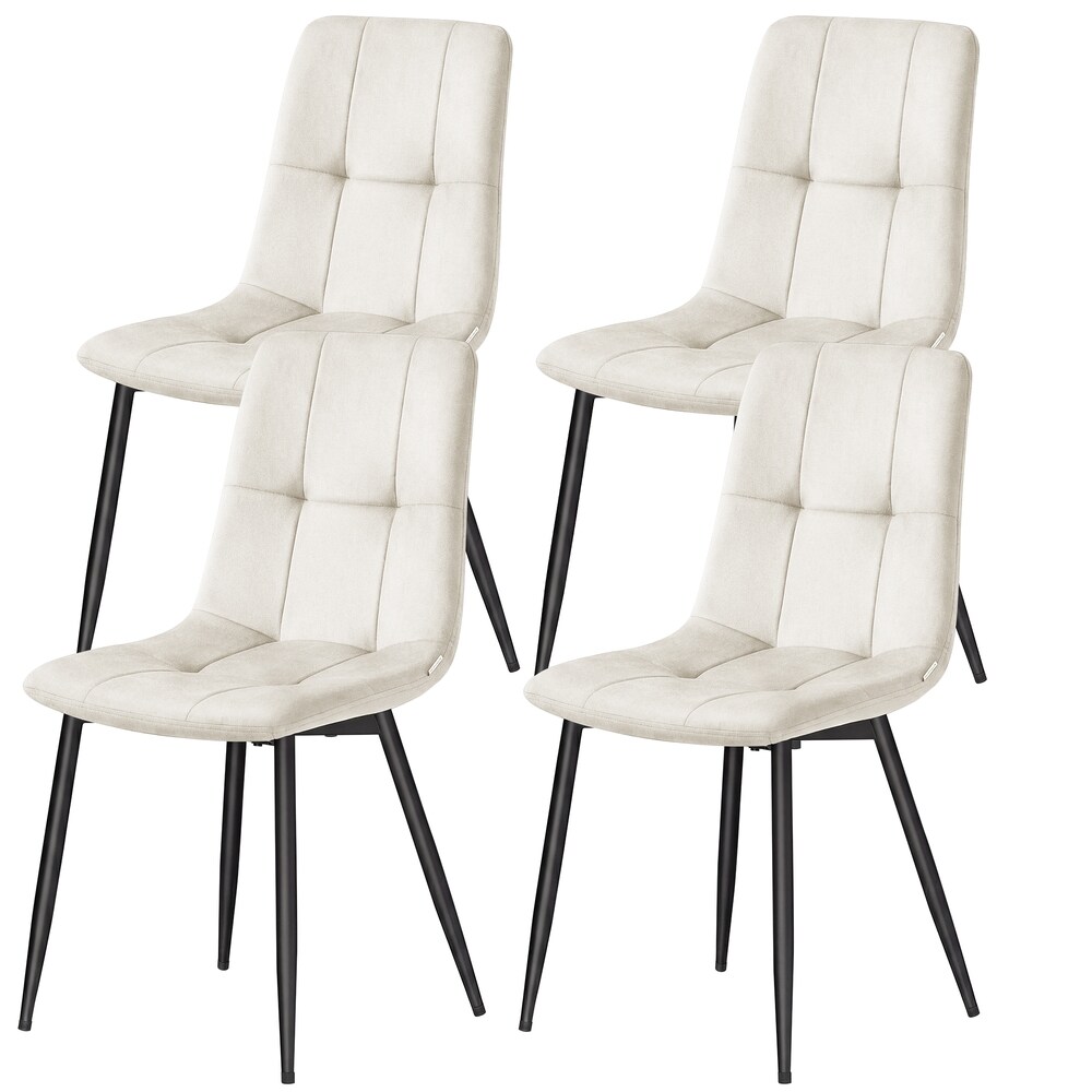 Ruokapöydän tuolit 4 kpl, sametti, cappuccino beige, pehmustetut, säädettävät jalat – KDC080LH01