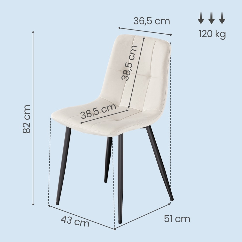Ruokapöydän tuolit 4 kpl, sametti, cappuccino beige, pehmustetut, säädettävät jalat – KDC080LH01