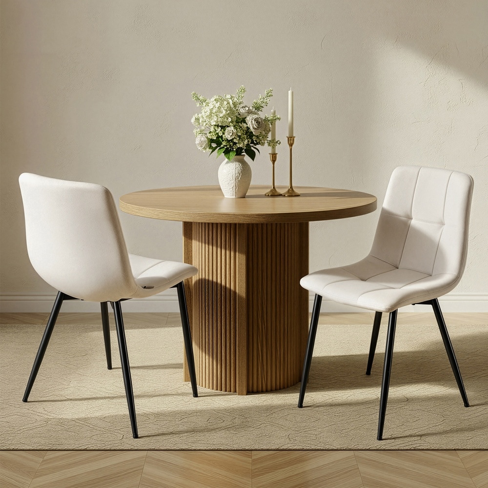 Ruokapöydän tuolit 4 kpl, sametti, cappuccino beige, pehmustetut, säädettävät jalat – KDC080LH01
