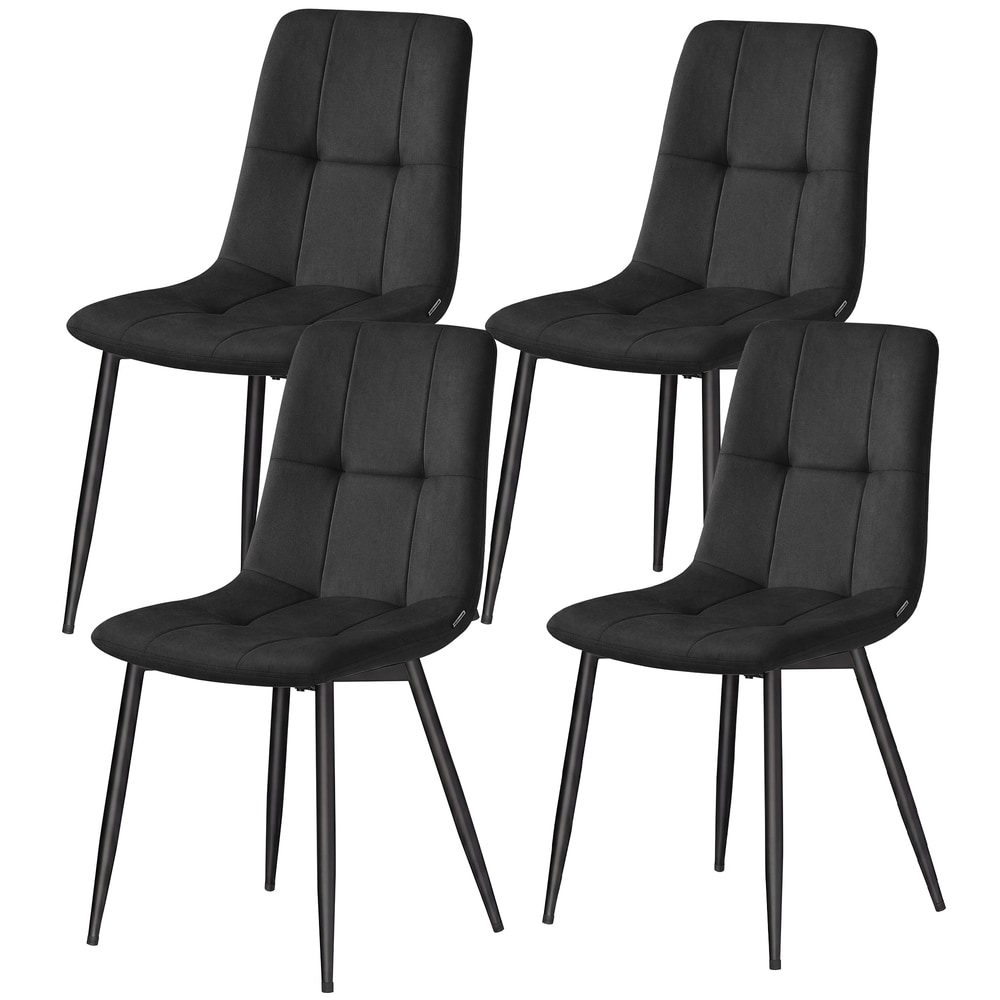 Ruokapöydän tuolit 4 kpl, musta sametti, pehmustetut, 43x51x82 cm – KDC080BH01