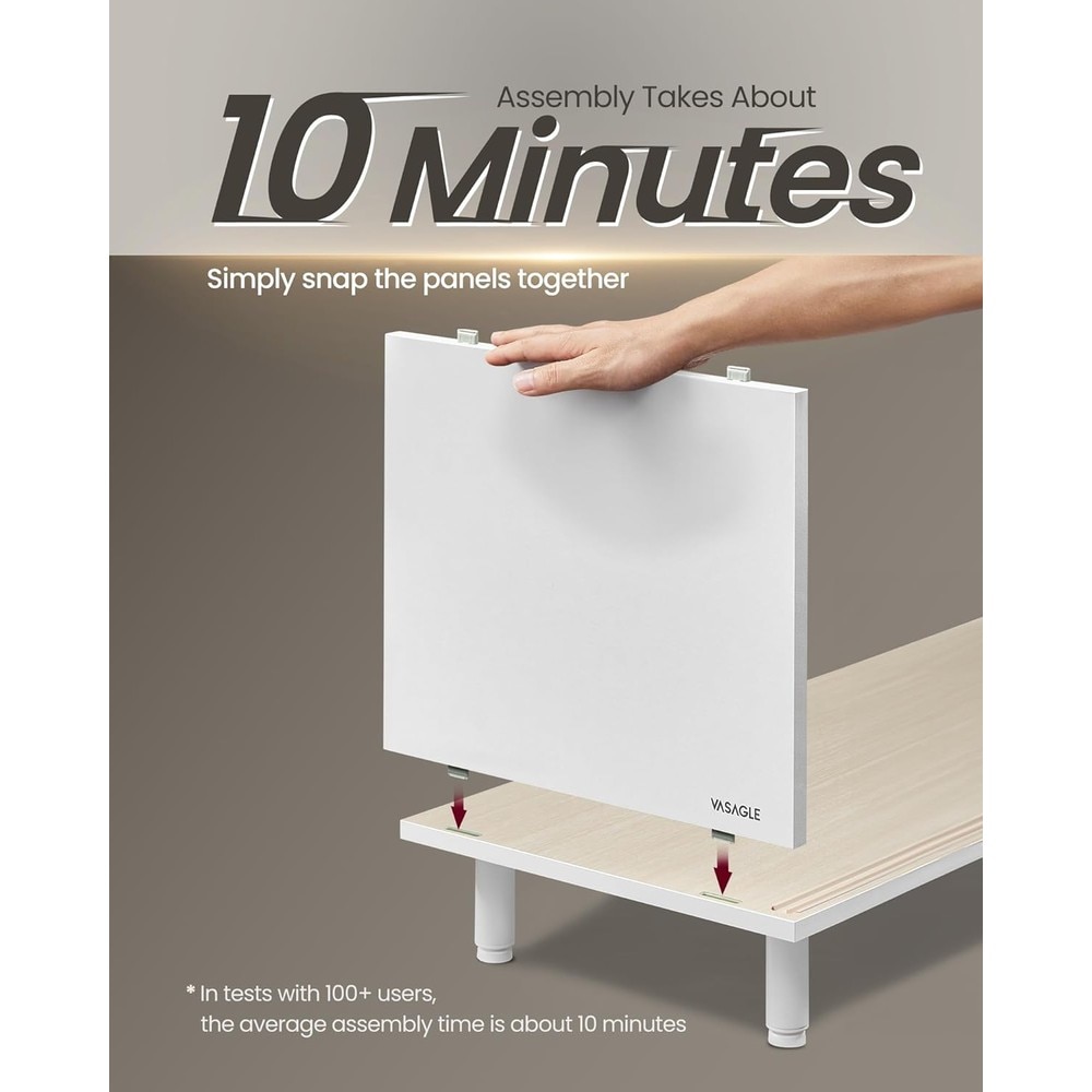 TV-taso 140 cm – Valkoinen ja beige TV-taso uritetulla lasilla, säilytystilalla ja teräsjaloilla, enintään 60 tuuman televisioille