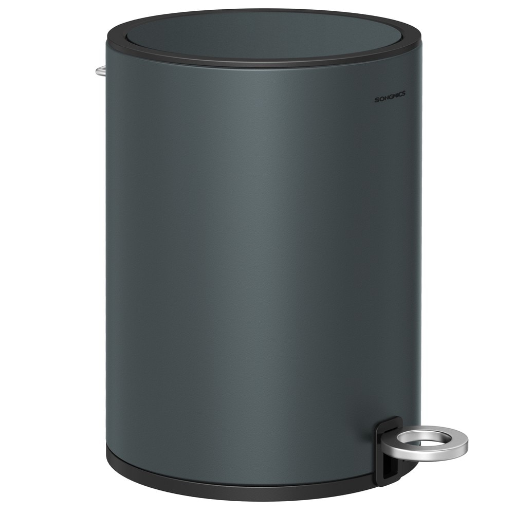 Soptunna för badrum med lock och mjukstängning 3L - Grå/Svart