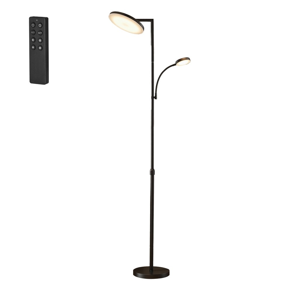 LED-lattiavalaisin lukuvalolla 42 W, 4200 lm, himmennettävä, kaukosäädin – musta
