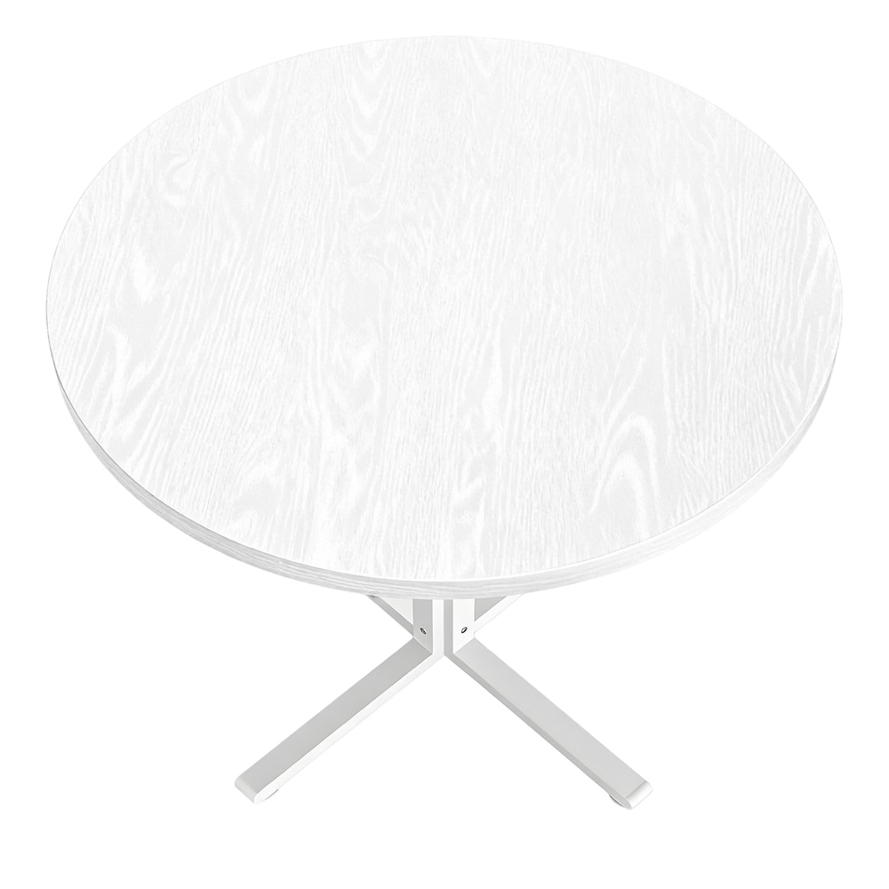 Pyöreä ruokapöytä 80 cm, valkoinen, 2–4 hengelle, teräsjalat, 80 x 74,8 cm