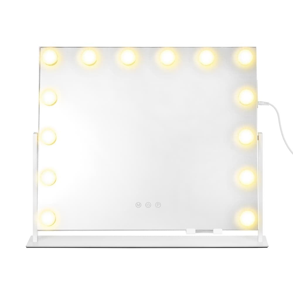 Meikkipeili, jossa on 14 LED-valoa / Himmennettävä pöytäpeili / Kosmetiikkapeili, jossa on USB-lataus