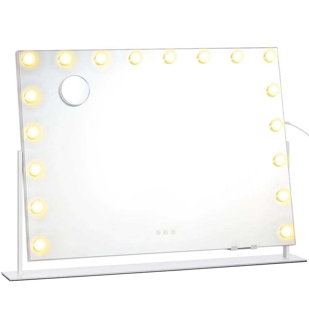 Meikkipeili, jossa on 18 LED-valoa / Suuri pöytäpeili valaistuksella / Kosmetiikkapeili, jossa on USB-liitäntä